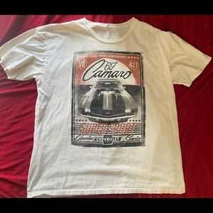General Motors Men's Chevrolet 69 Camaro  T Shirt Super Sport Sz  XL Cream